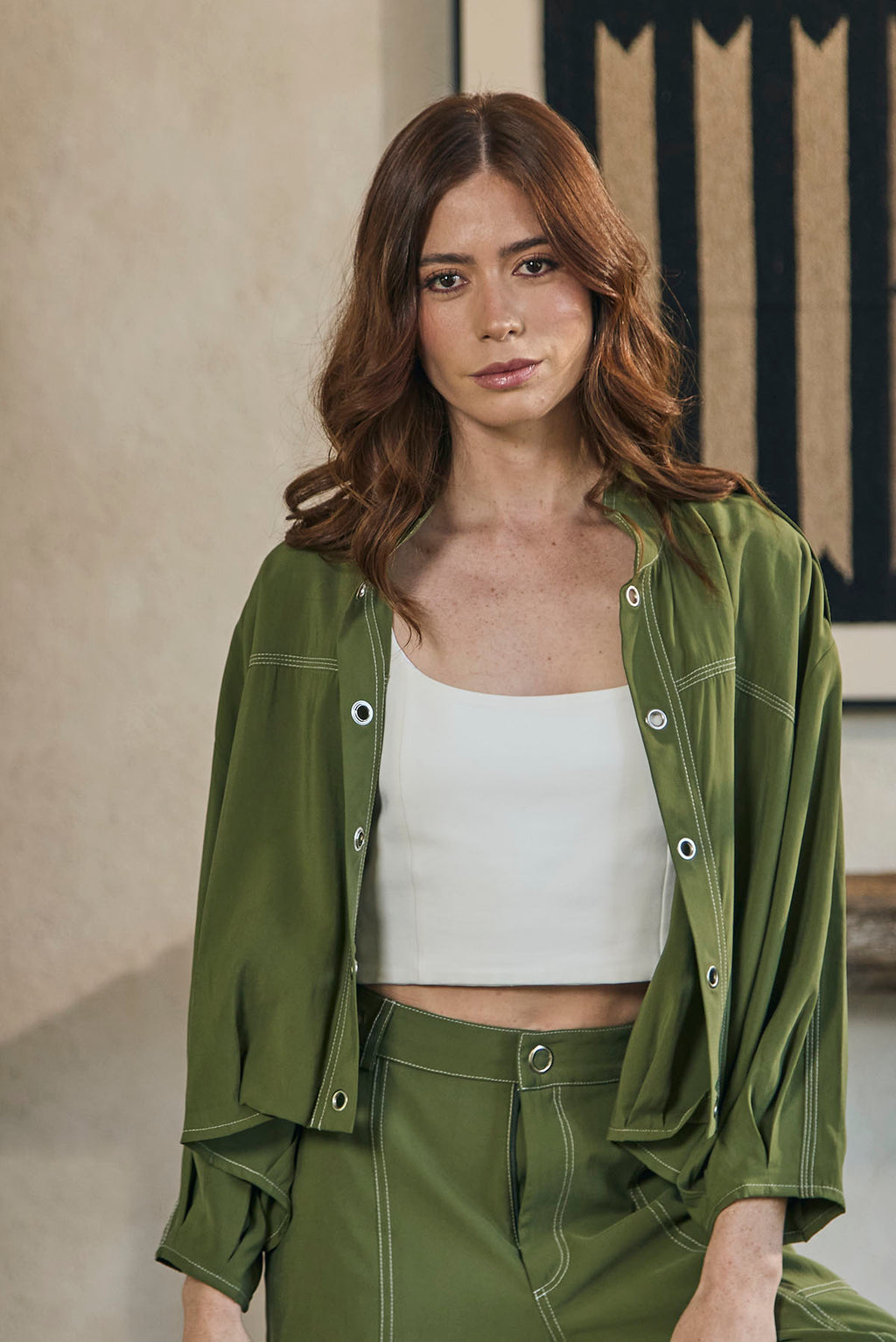 CHAQUETA ABIERTA PERILL/OJALET CHARRETERA EN HOMBRO