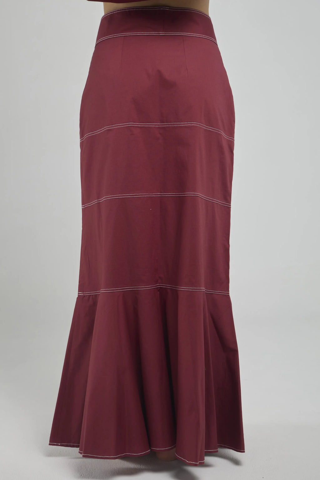 FALDA LARGA CORTE HORIZONTAL  FAJON PESPUNTE