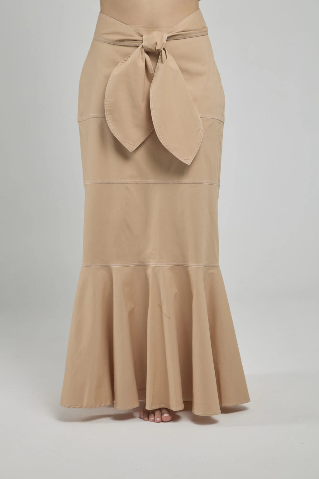 FALDA LARGA CORTE HORIZONTAL  FAJON PESPUNTE