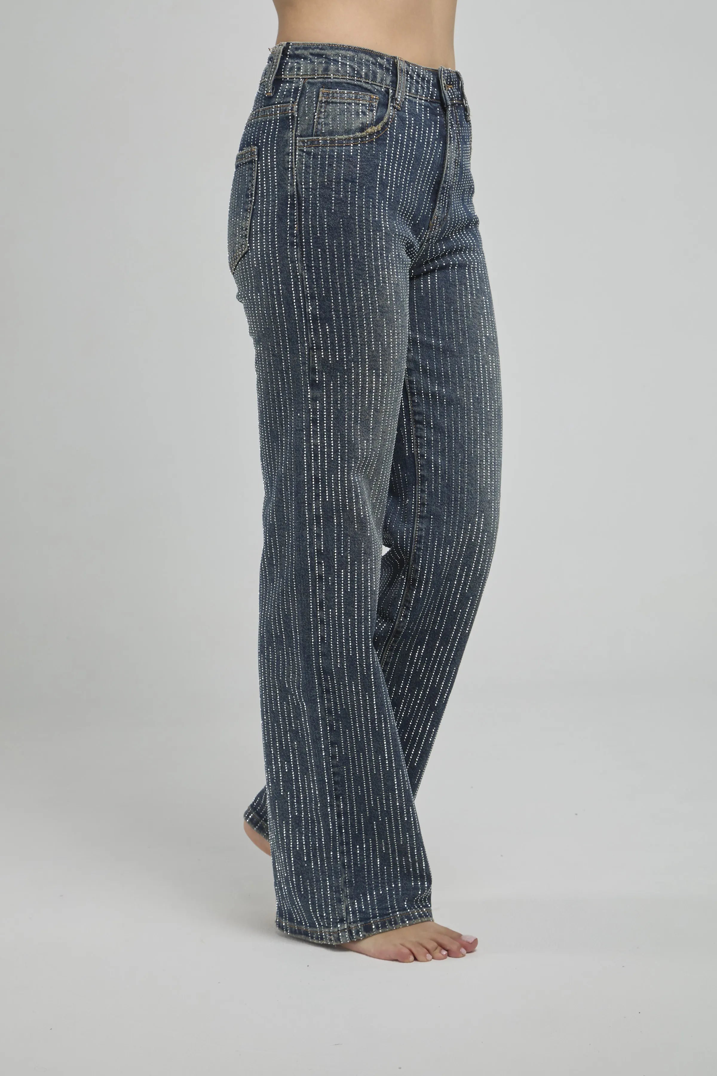 JEANS BOTA/RECTA CHISPAS/LINEAS/VERTICAL