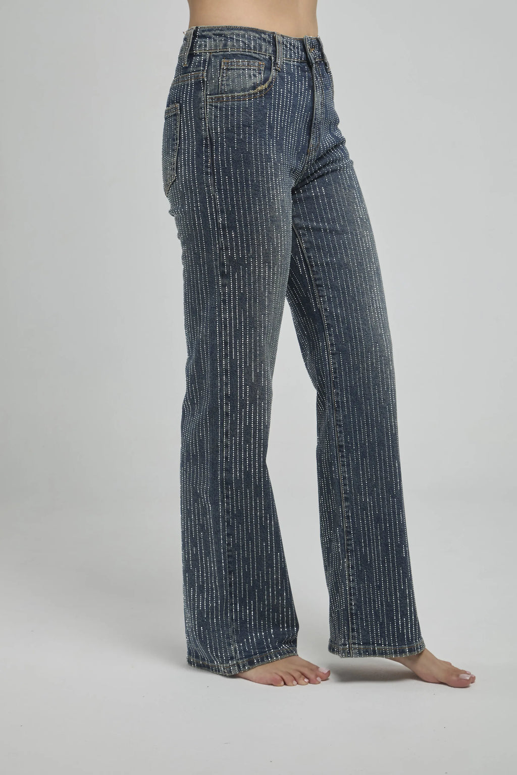 JEANS BOTA/RECTA CHISPAS/LINEAS/VERTICAL