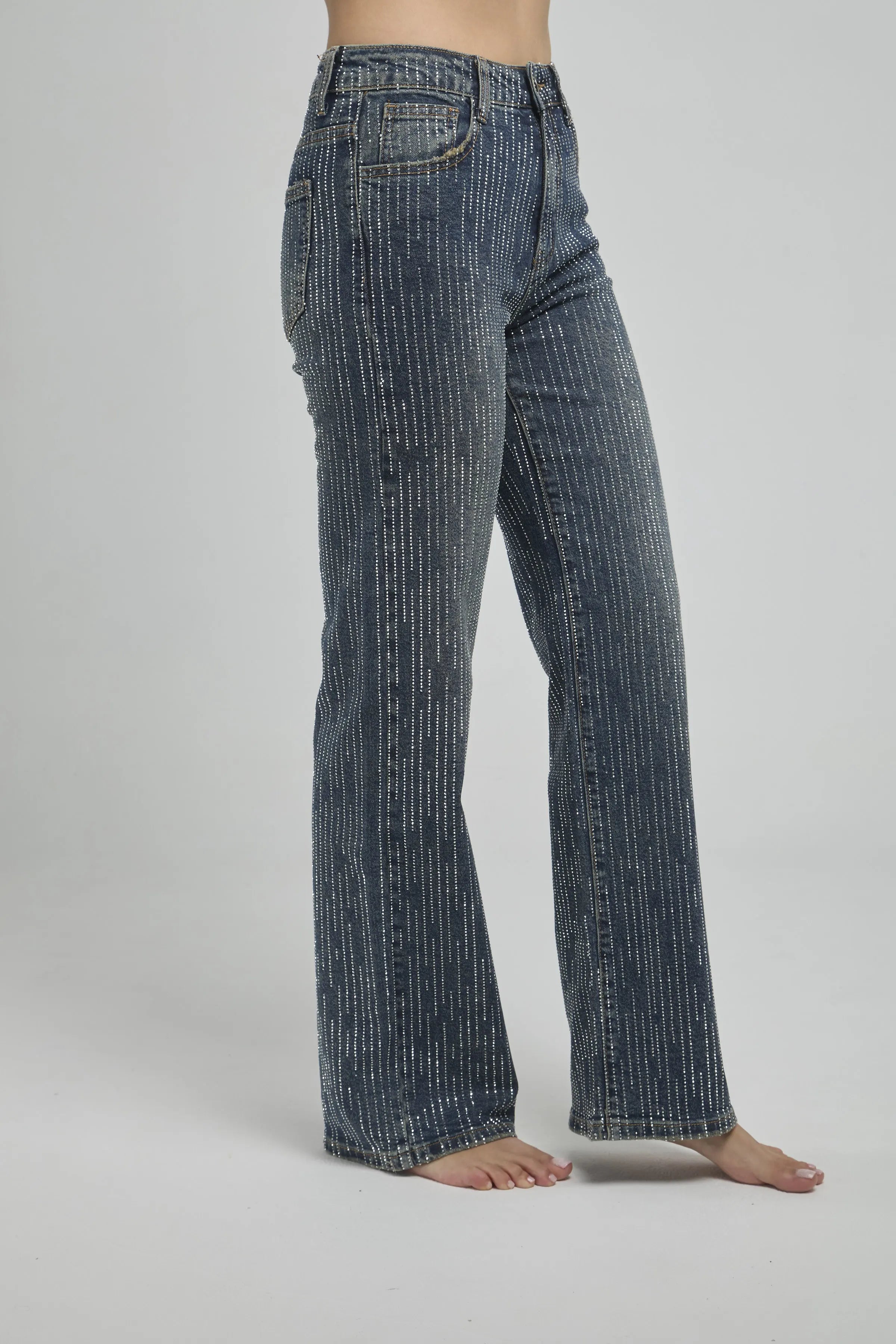 JEANS BOTA/RECTA CHISPAS/LINEAS/VERTICAL