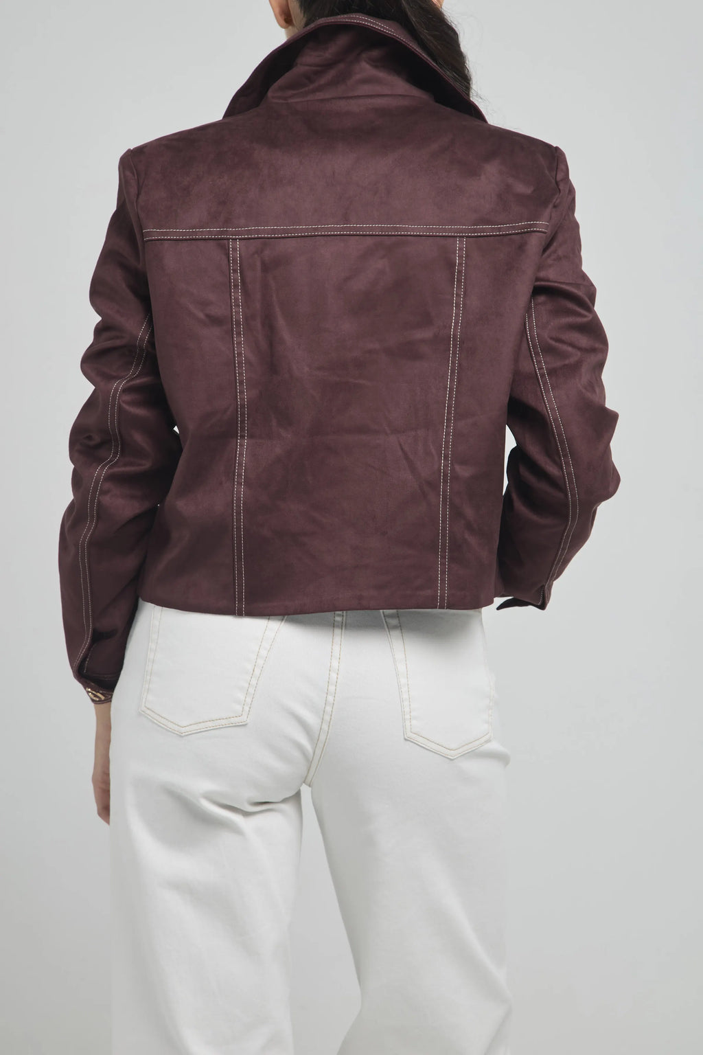 CHAQUETA GAMUZA BOTONES GRABADOS  BOLISI TAPA C/C