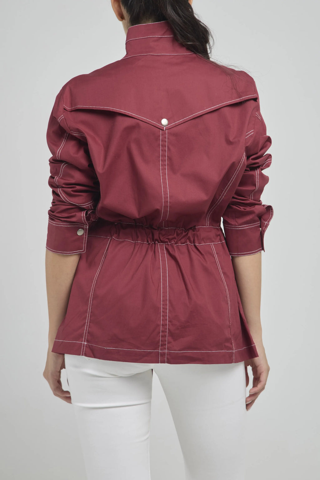 CHAQUETA TIPO SAFARI CODERA CINTURA PESPUNTE  C/N