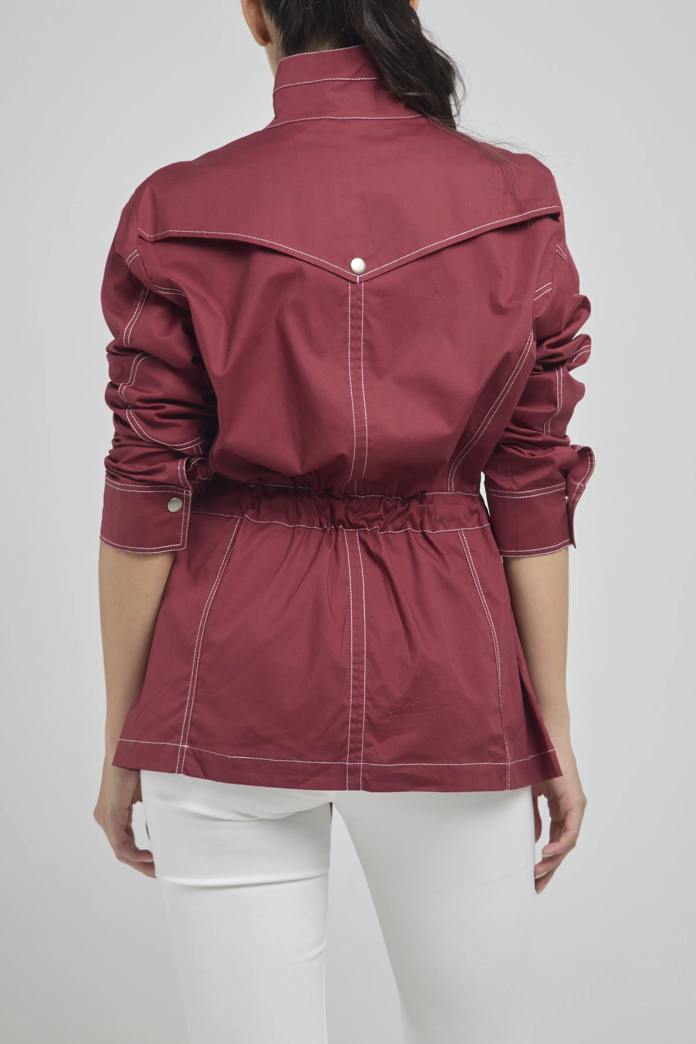 CHAQUETA TIPO SAFARI CODERA CINTURA PESPUNTE  C/N