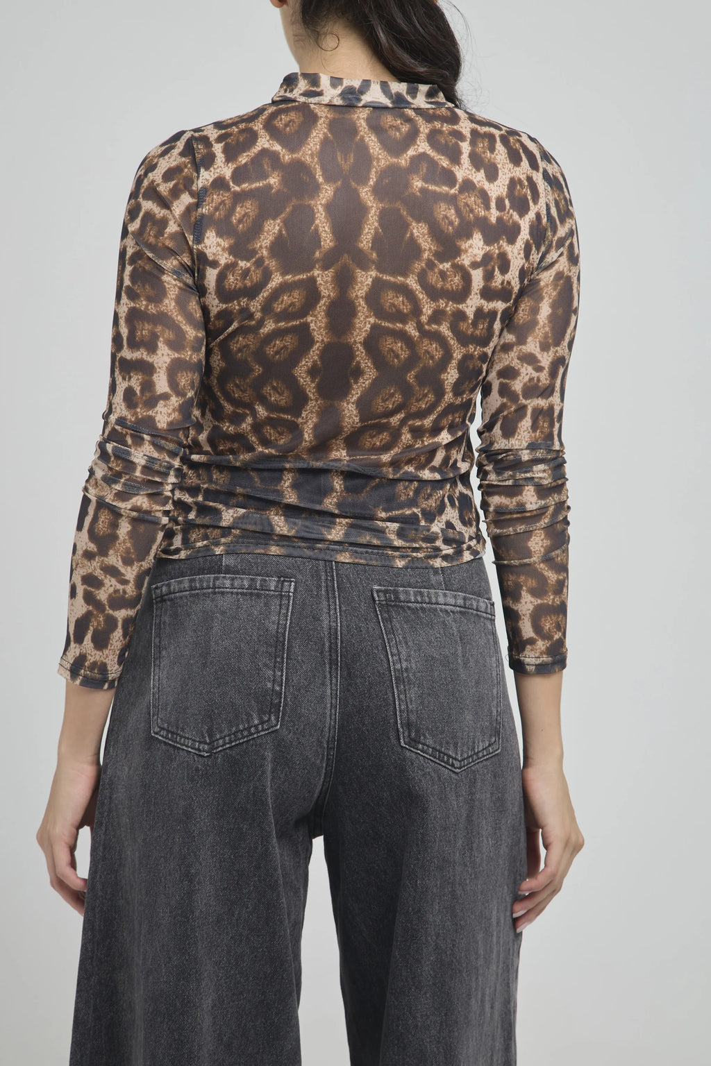 CAMISETA MANGA LARGA MALLA ANIMAL PRINT CUELLO NERU