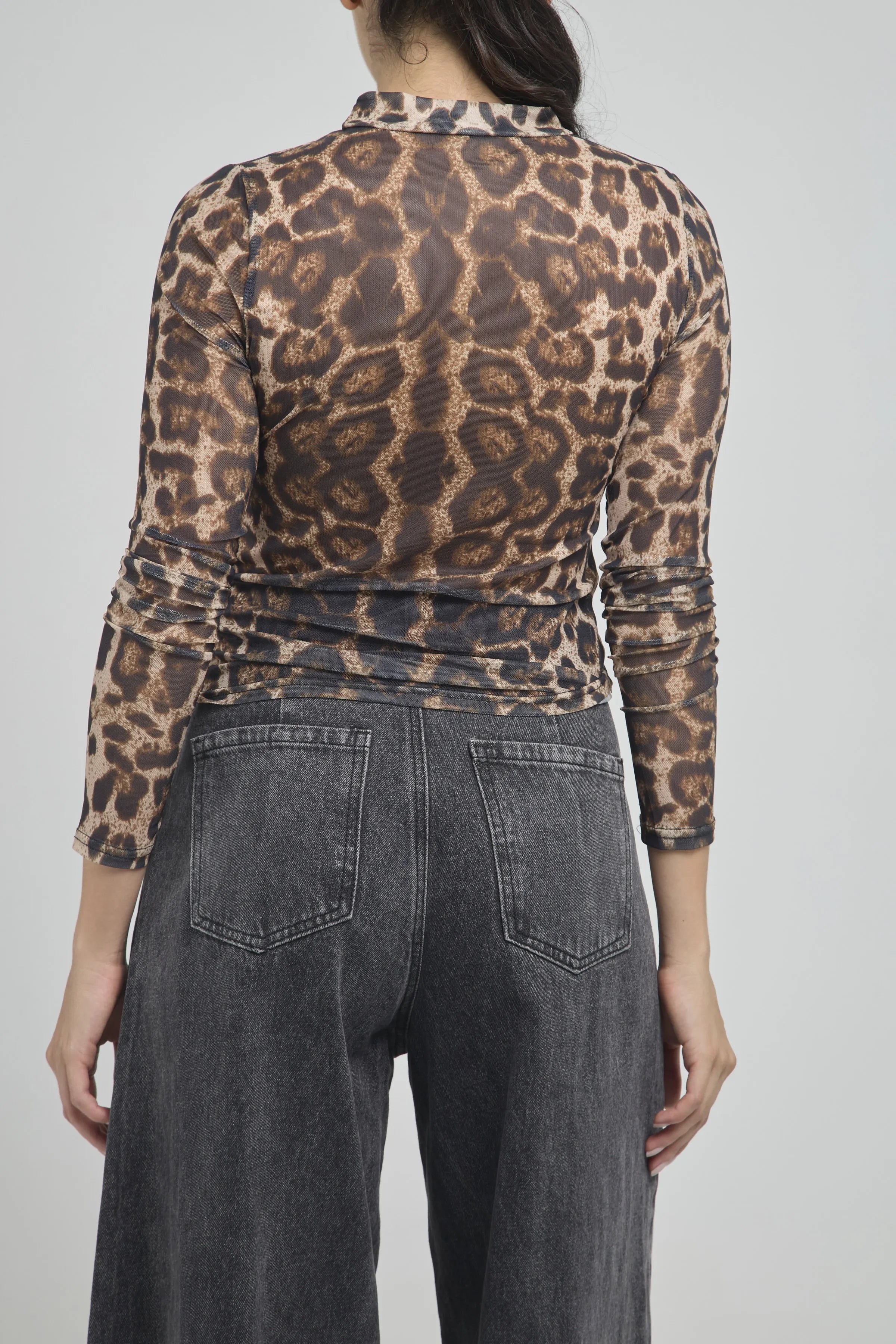 CAMISETA MANGA LARGA MALLA ANIMAL PRINT CUELLO NERU