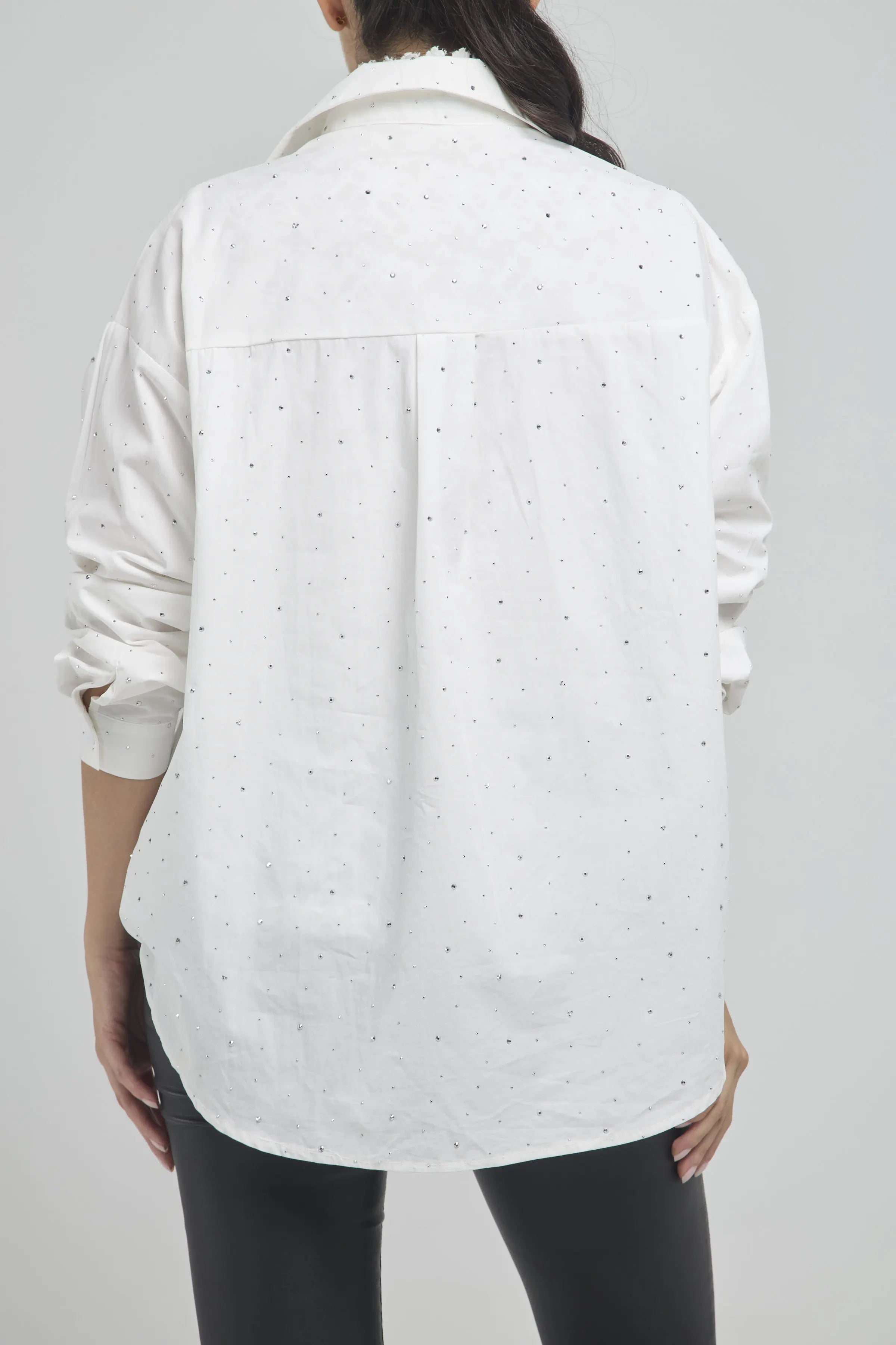 CAMISA CHISPAS TOP INTERNO BLONDA MANGA LARGA CUELLO CAMISERO