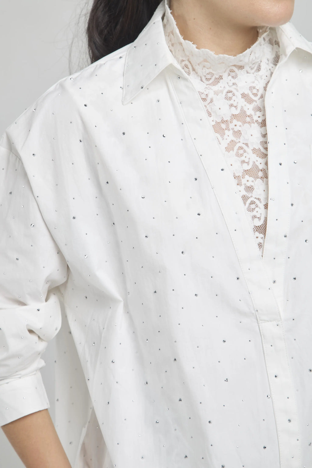 CAMISA CHISPAS TOP INTERNO BLONDA MANGA LARGA CUELLO CAMISERO