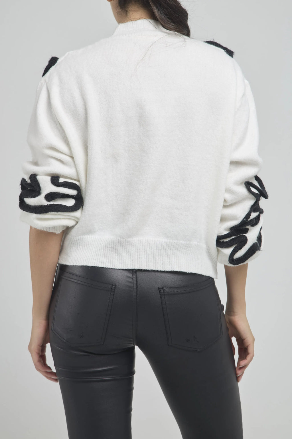 BUSO LANA FLORES/BORDAD MANGA LARGA C/N PRET/RIT