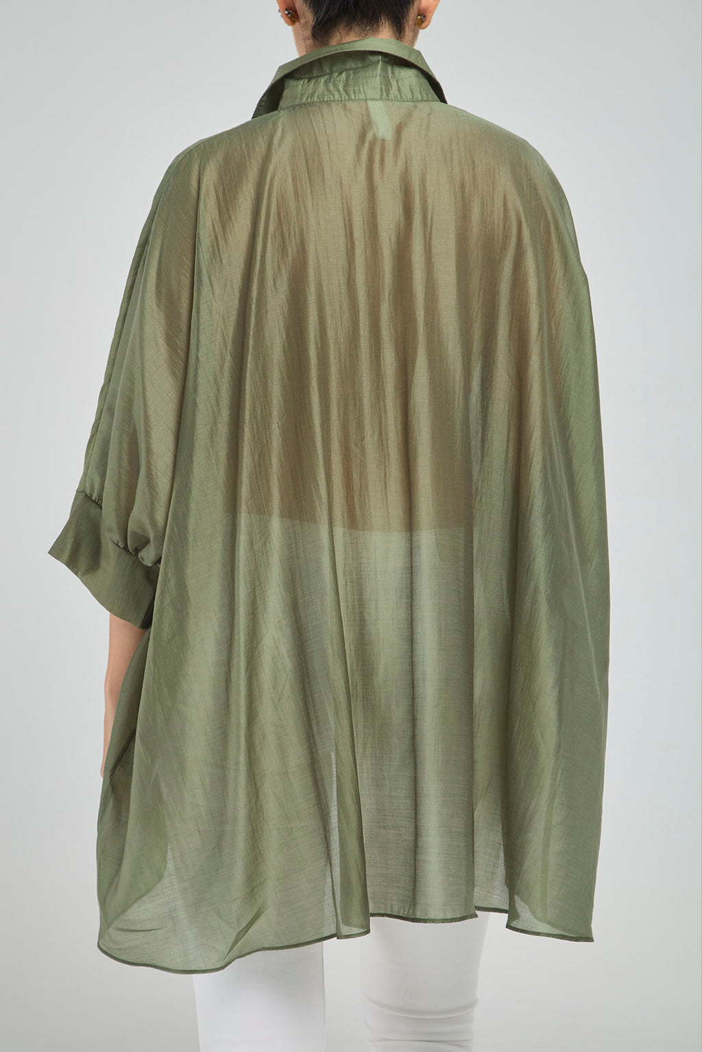 CAMISA ANCHA MANGA 3/4 BOTONES CUELLO CAMISERO