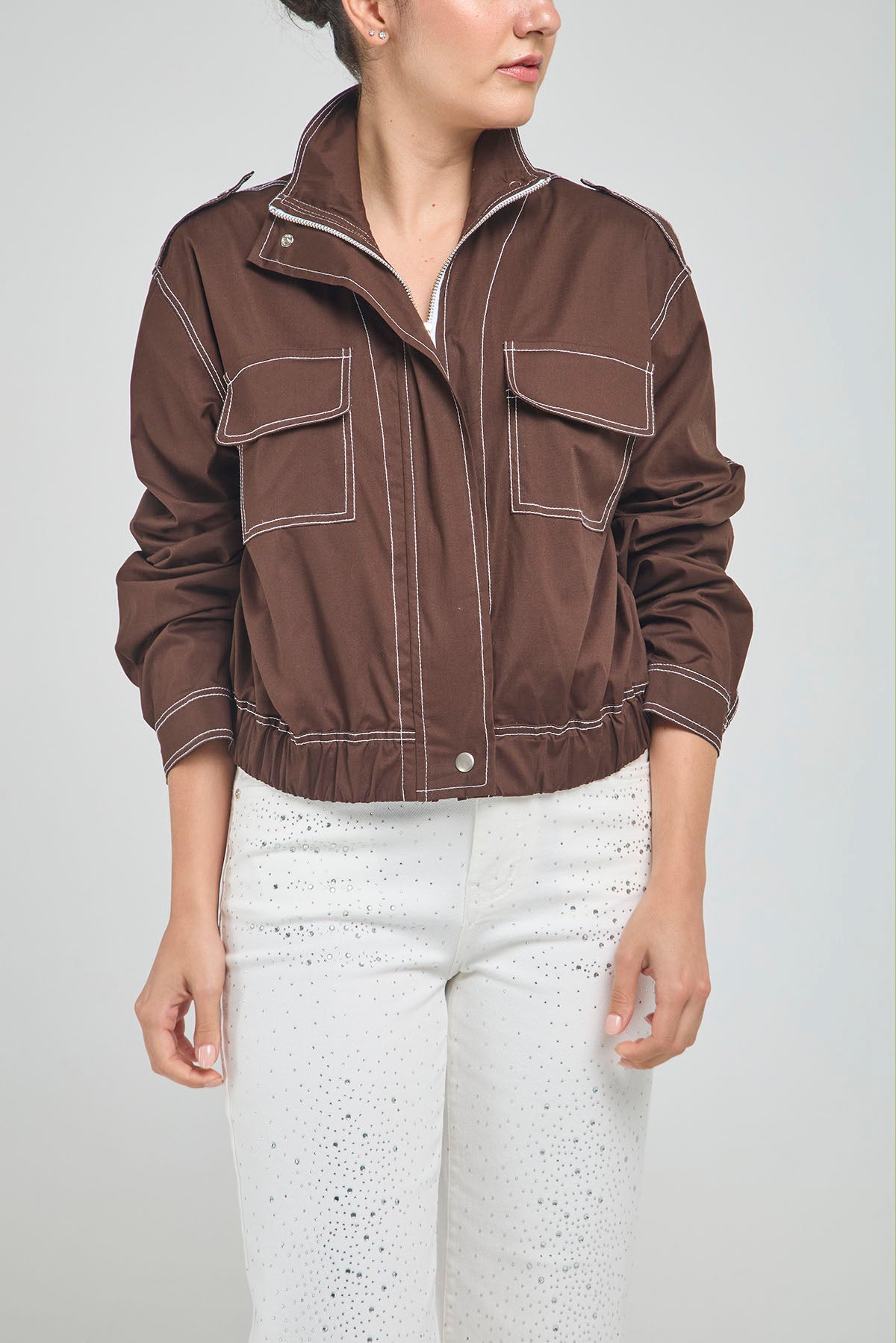 CHAQUETA PESPUNTE BOSI TAPA CIERR C/N CHARRRETERA HOMBRO
