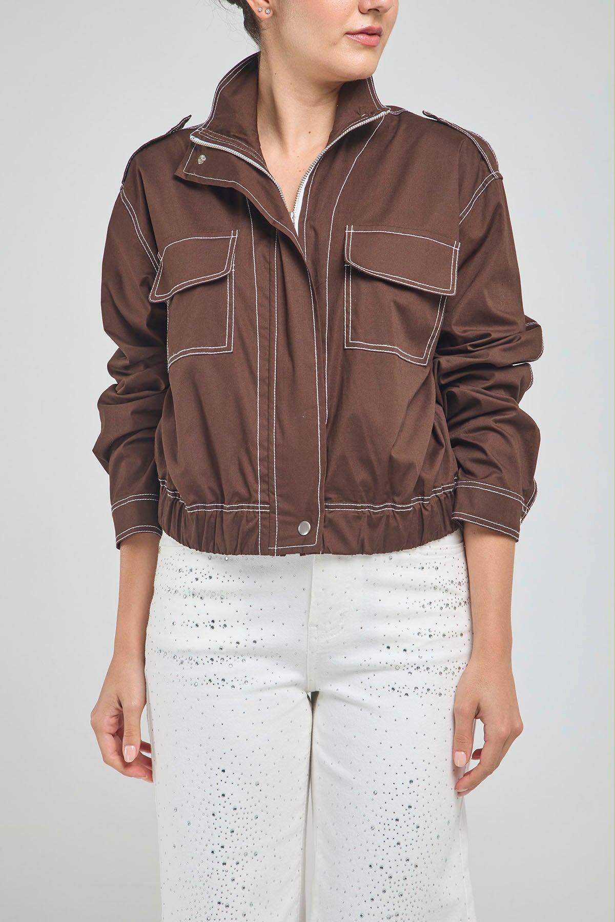 CHAQUETA PESPUNTE BOSI TAPA CIERR C/N CHARRRETERA HOMBRO