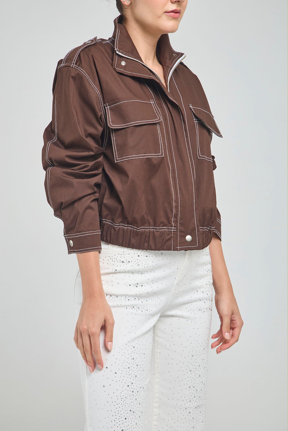 CHAQUETA PESPUNTE BOSI TAPA CIERR C/N CHARRRETERA HOMBRO