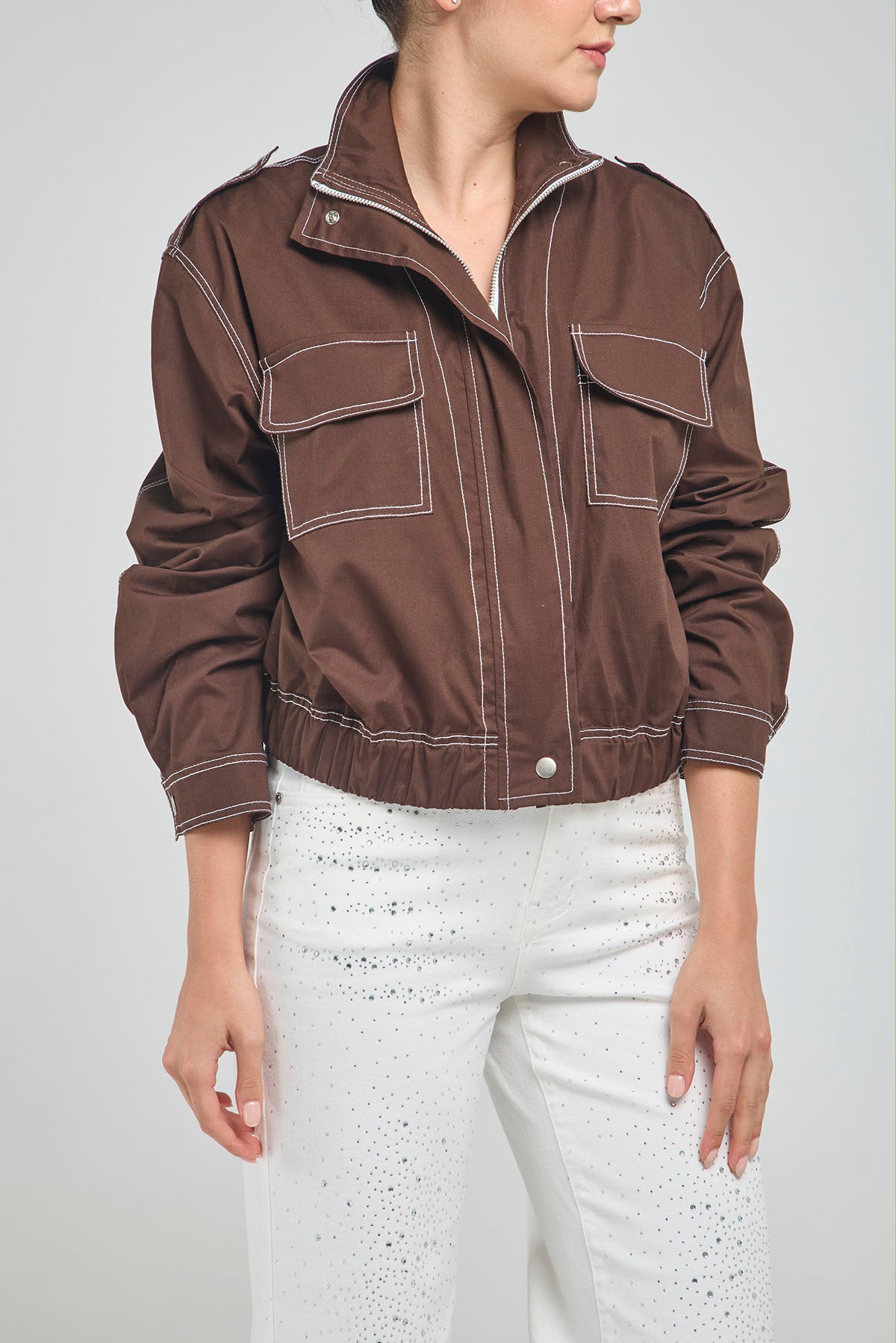 CHAQUETA PESPUNTE BOSI TAPA CIERR C/N CHARRRETERA HOMBRO
