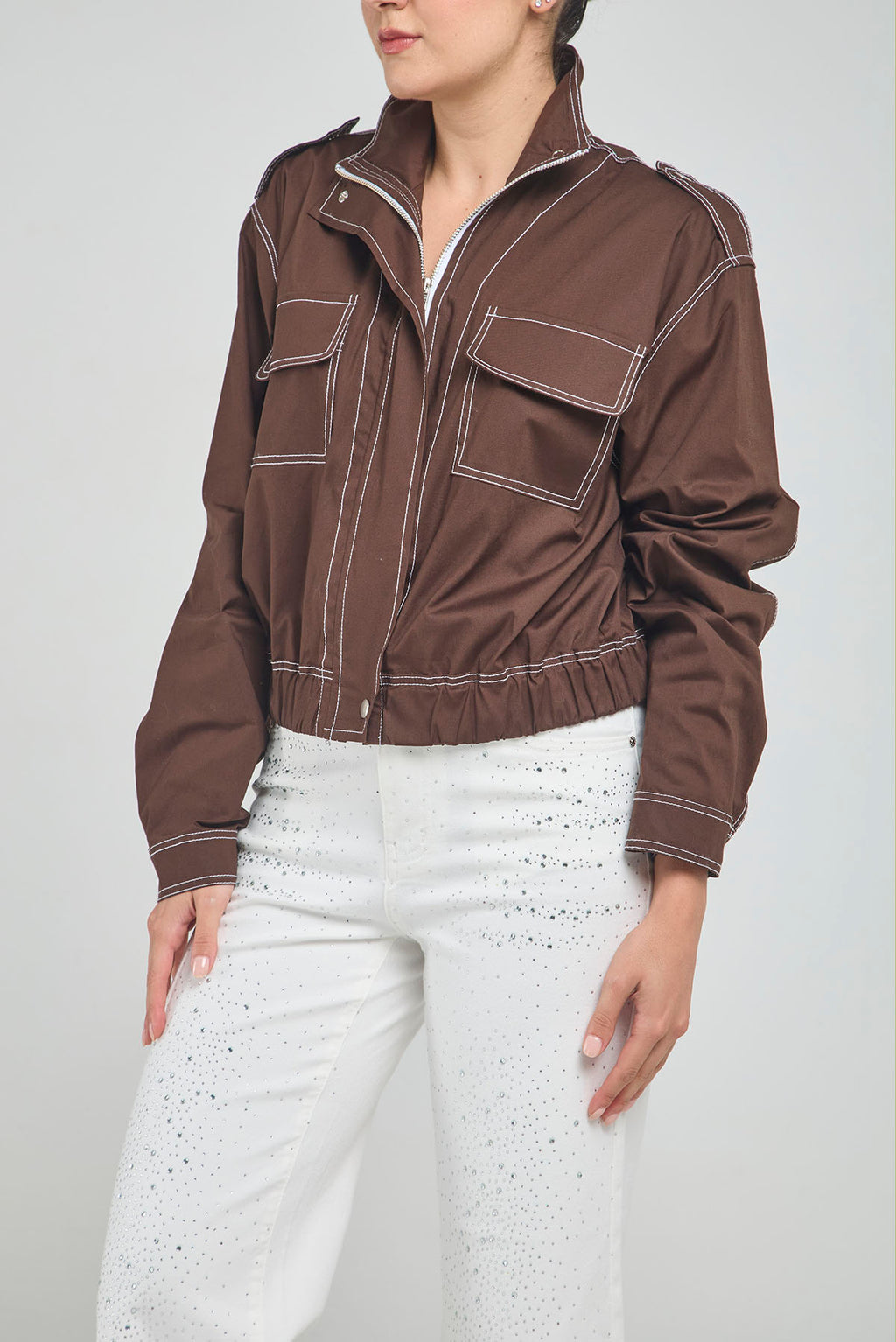CHAQUETA PESPUNTE BOSI TAPA CIERR C/N CHARRRETERA HOMBRO