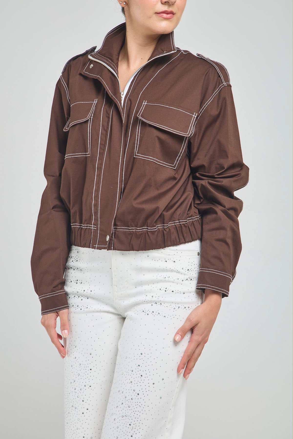 CHAQUETA PESPUNTE BOSI TAPA CIERR C/N CHARRRETERA HOMBRO