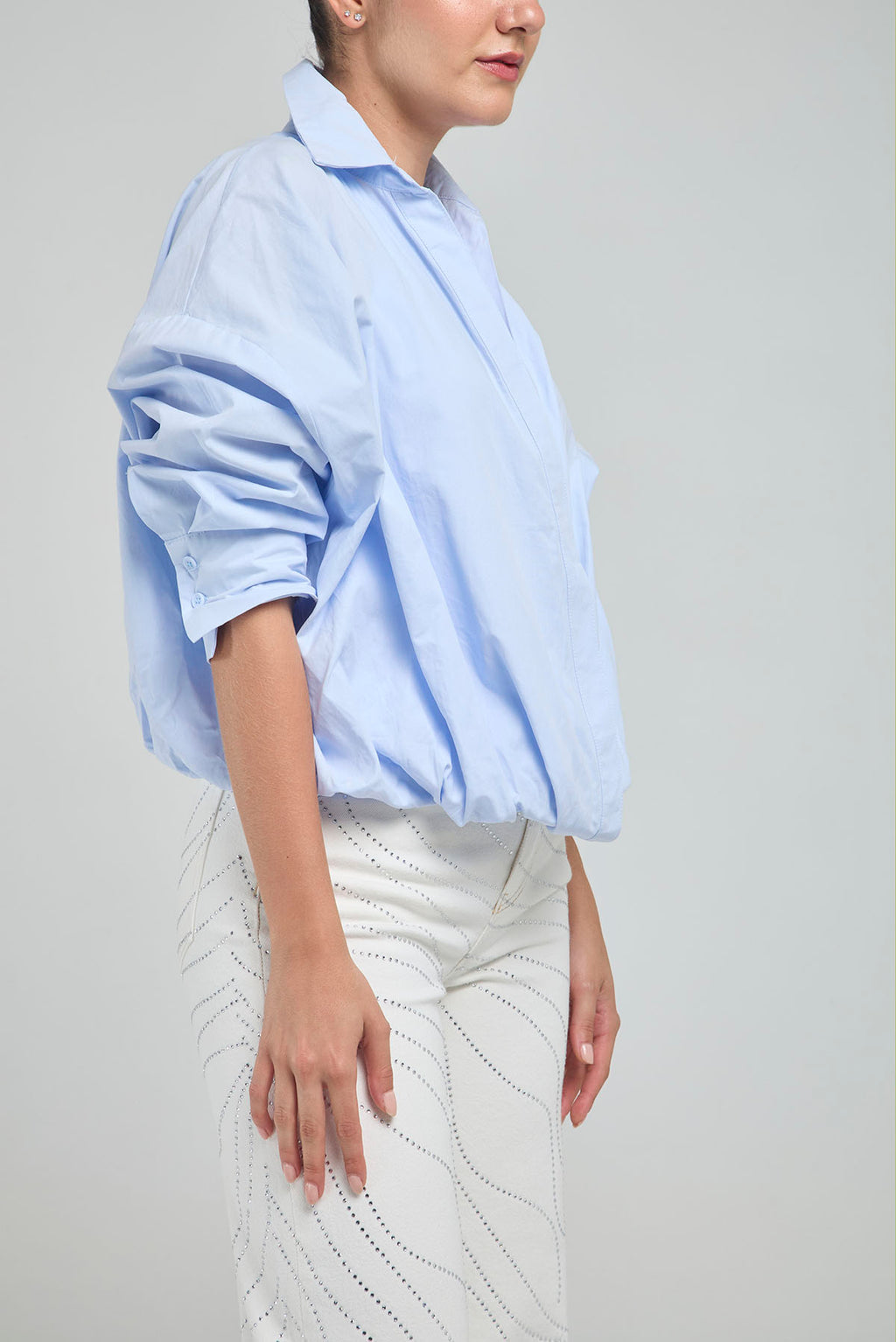 CAMISA CON TOP INTERNO RESORTE PRETINA  M/L CUELLO CAMISERO