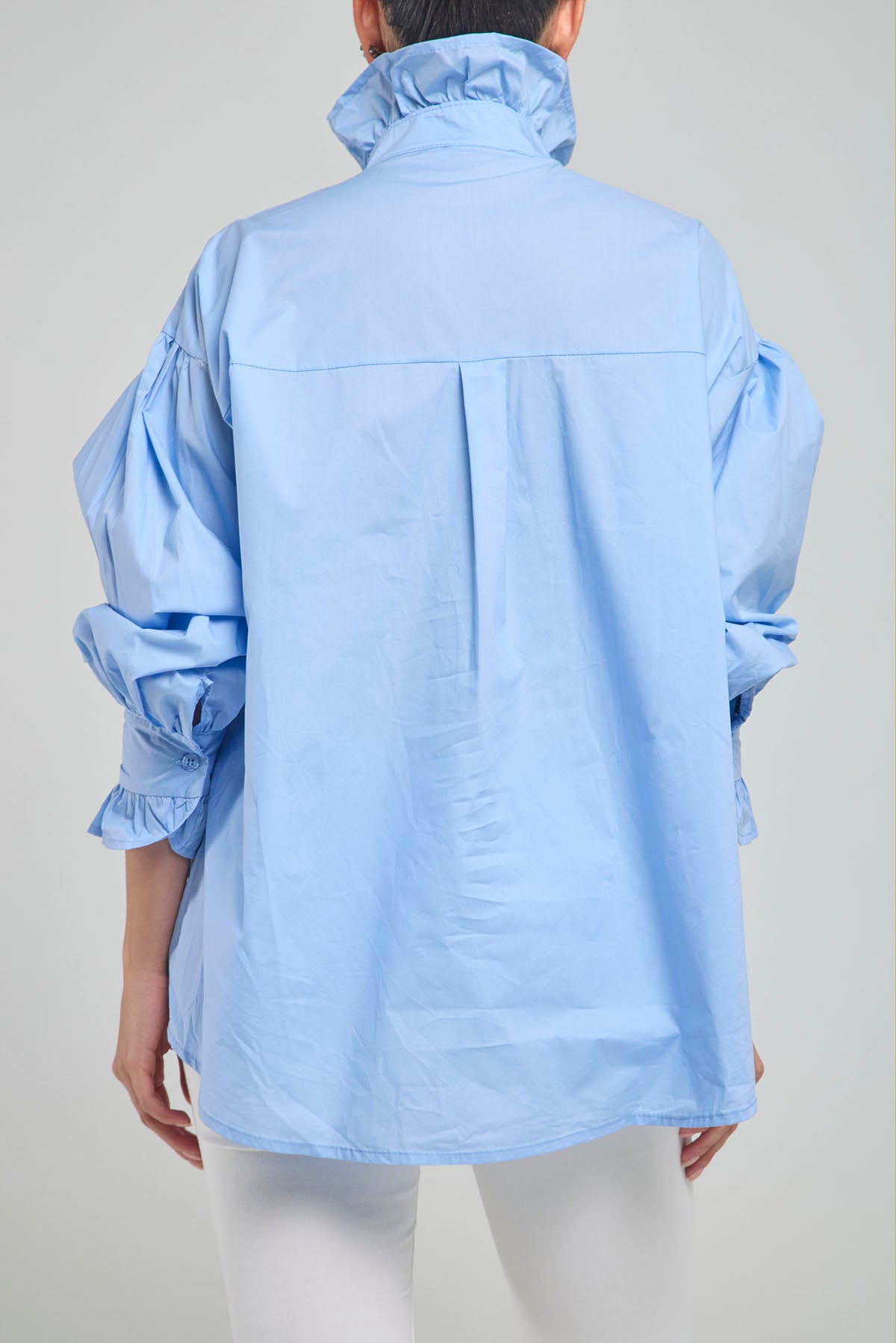 CAMISA PERILLA ESCODIDA BOLERO CUELLO PUÑO BOTON PIEDRA