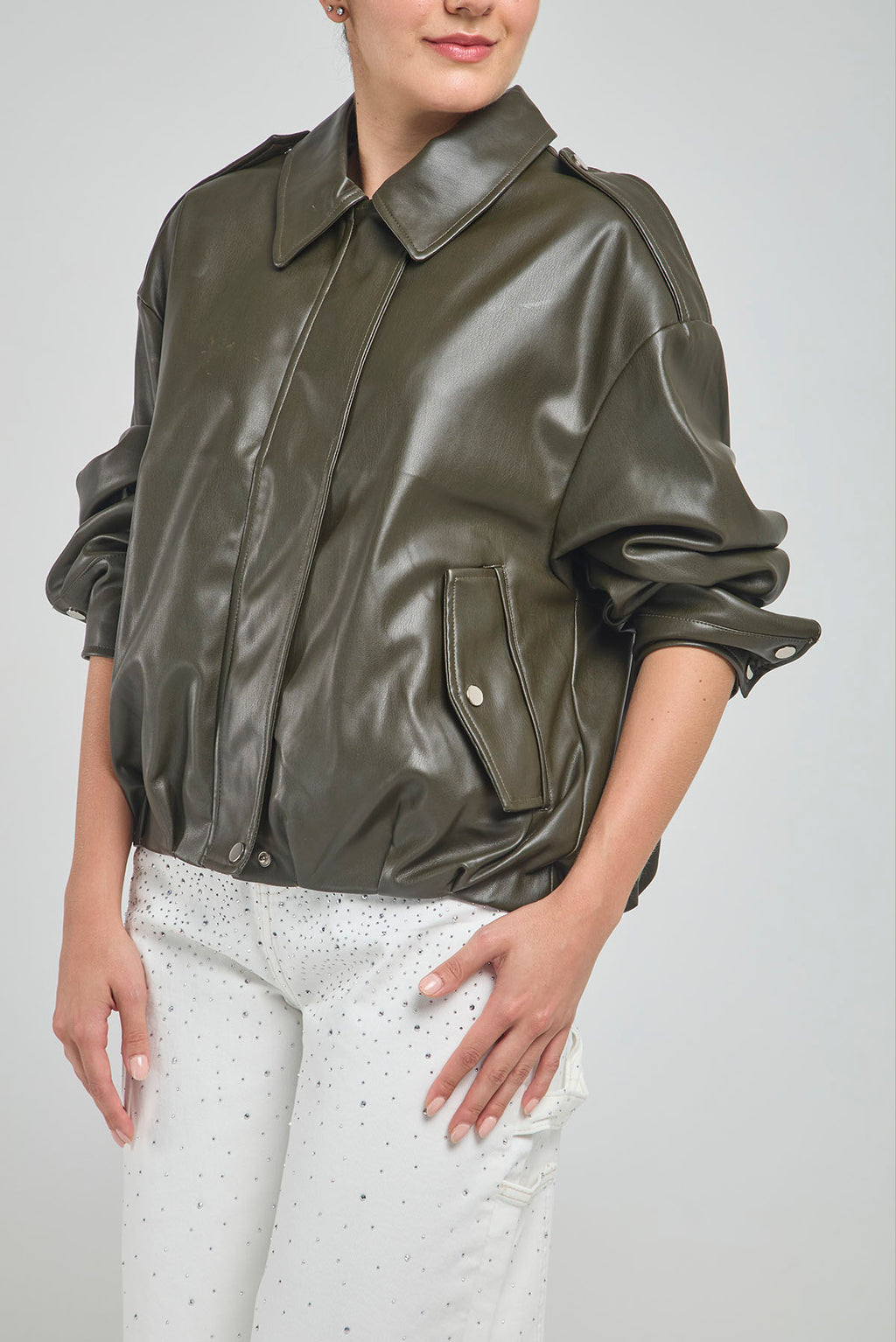 CHAQUETA BOLSILLO TAPAS CHARRTERA HOMBRO  C/C M/L