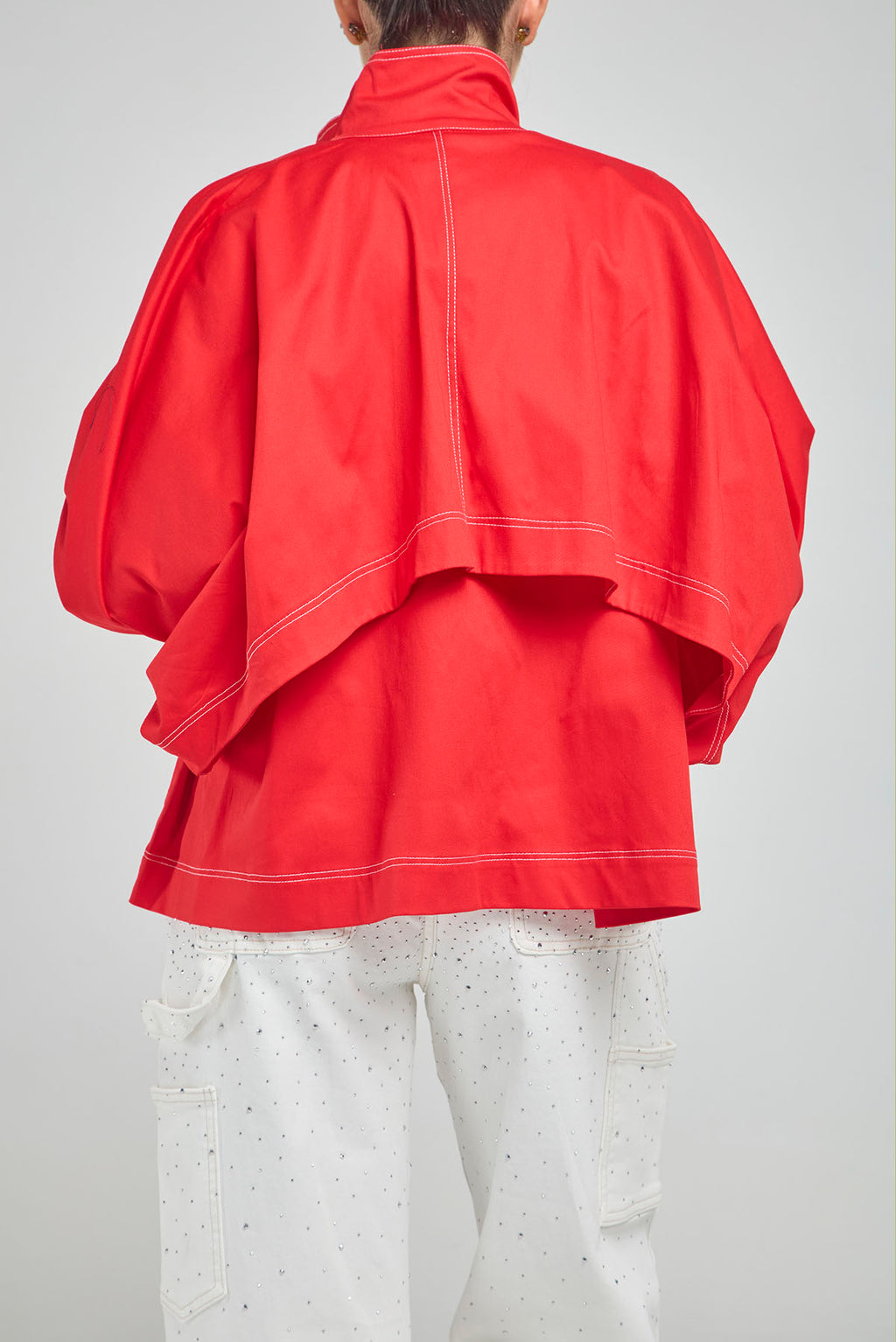 CHAQUETA LARGA ABIERTA  OJALETES PERILLA  MANGA MURCIELAGO