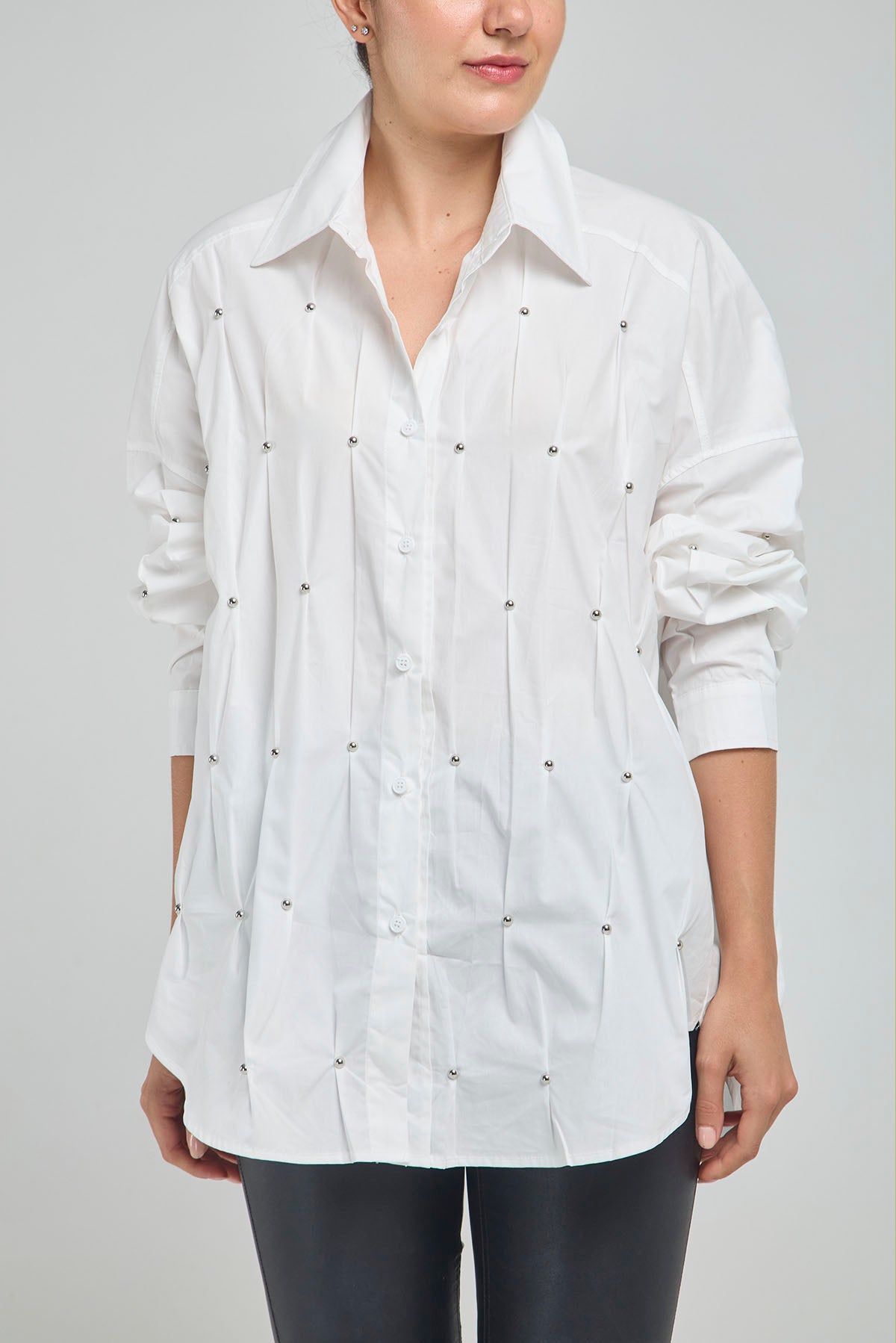BLUSON PINZA TACHES FRENTE CUELLO CAMISERO MANGA LARGA