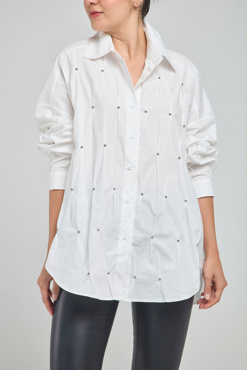 BLUSON PINZA TACHES FRENTE CUELLO CAMISERO MANGA LARGA