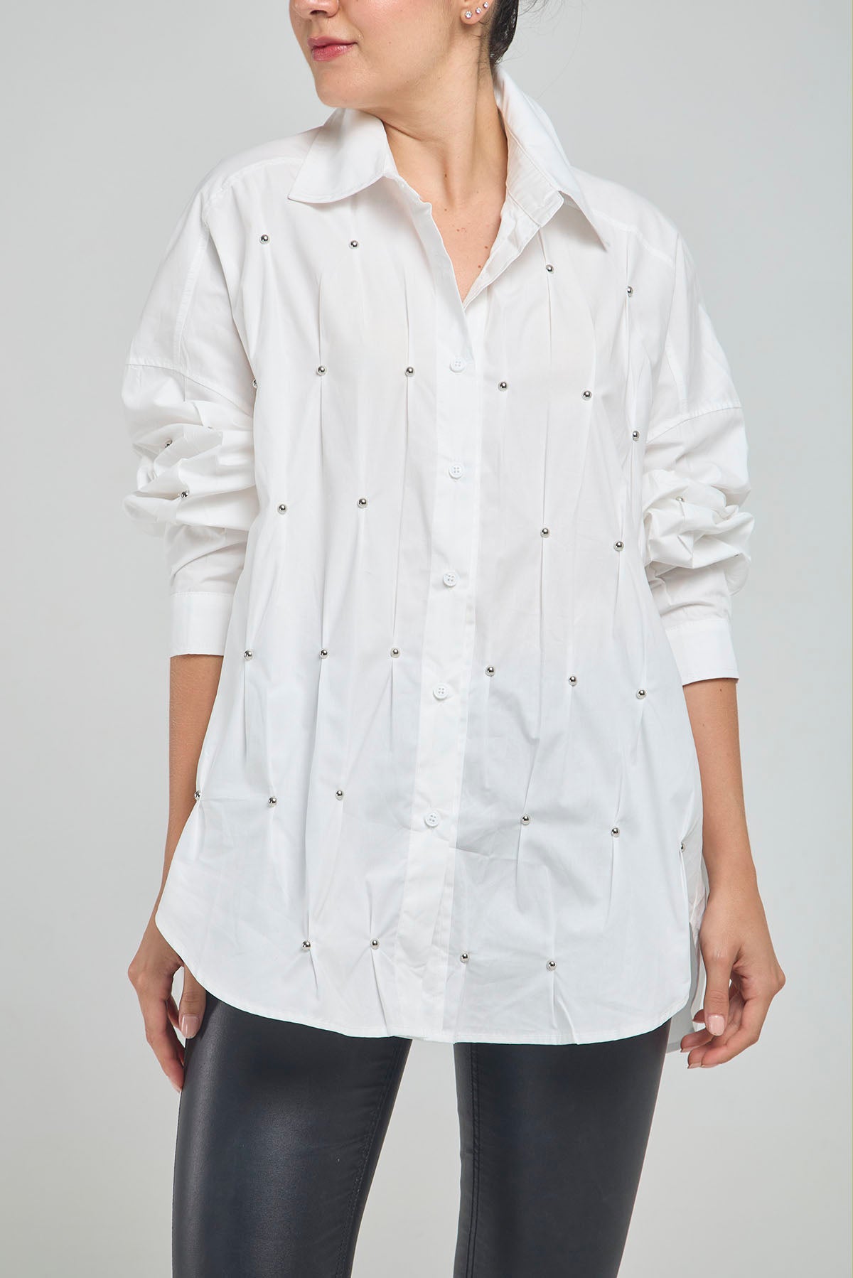 BLUSON PINZA TACHES FRENTE CUELLO CAMISERO MANGA LARGA