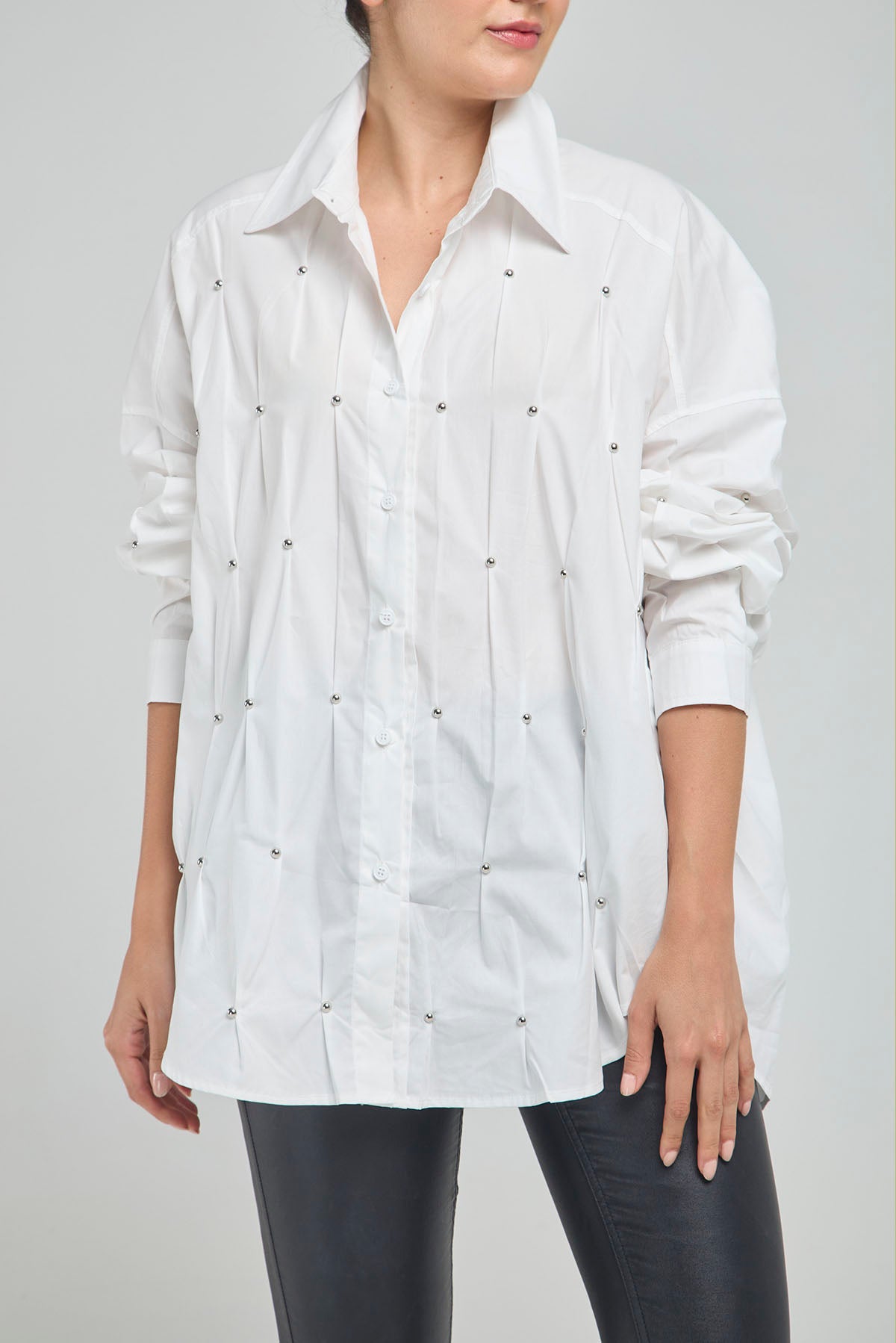 BLUSON PINZA TACHES FRENTE CUELLO CAMISERO MANGA LARGA