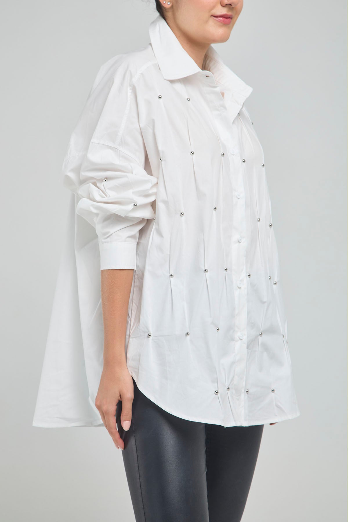 BLUSON PINZA TACHES FRENTE CUELLO CAMISERO MANGA LARGA