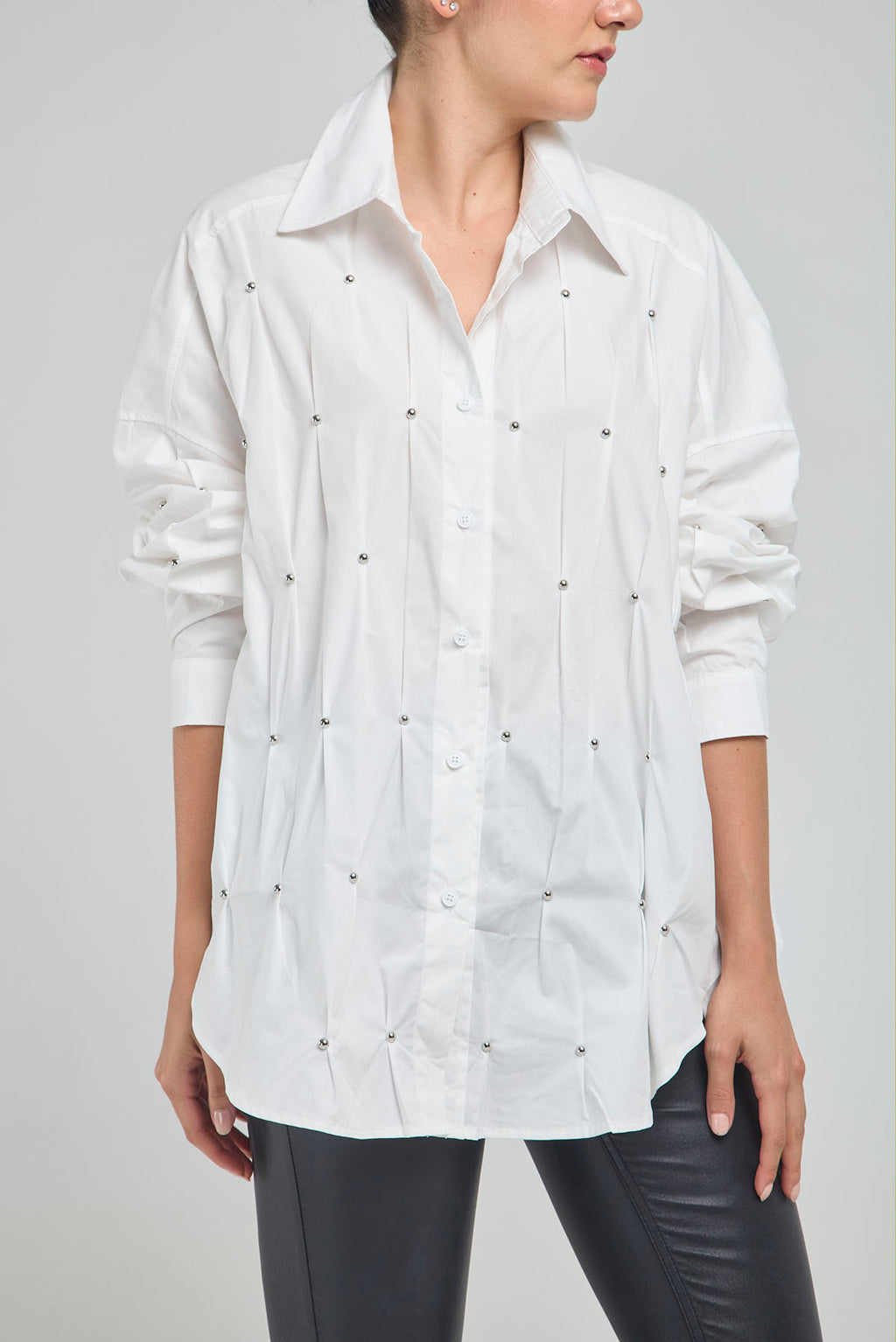 BLUSON PINZA TACHES FRENTE CUELLO CAMISERO MANGA LARGA