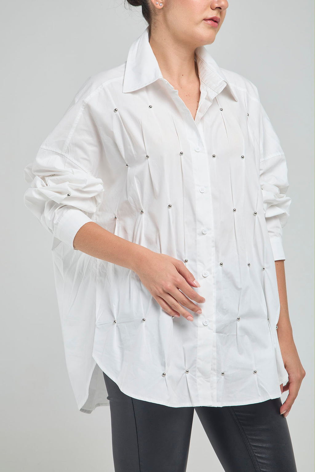 BLUSON PINZA TACHES FRENTE CUELLO CAMISERO MANGA LARGA