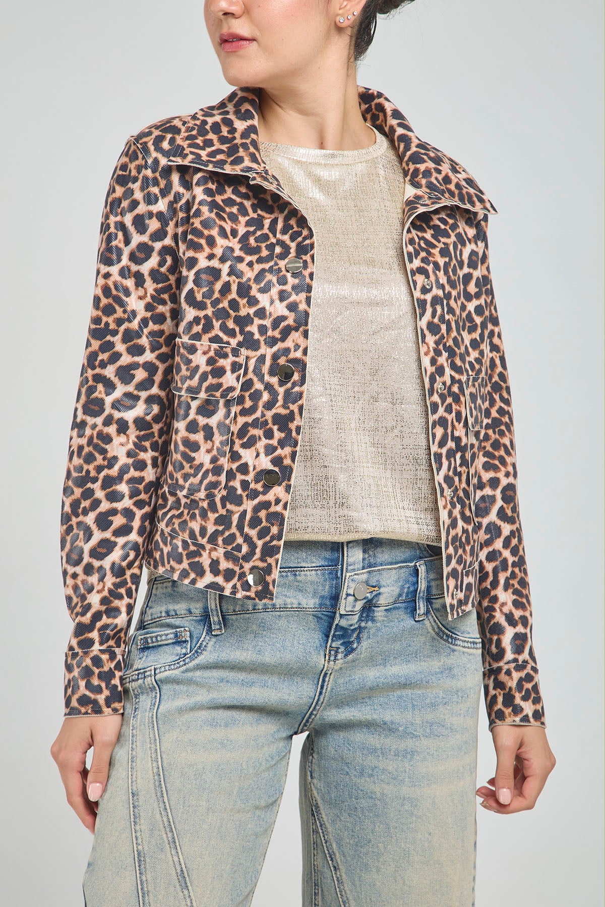 CHAQUETA ANIMAL PRIT BOLSILLO TAPAS BROCHE MANGA LARGA