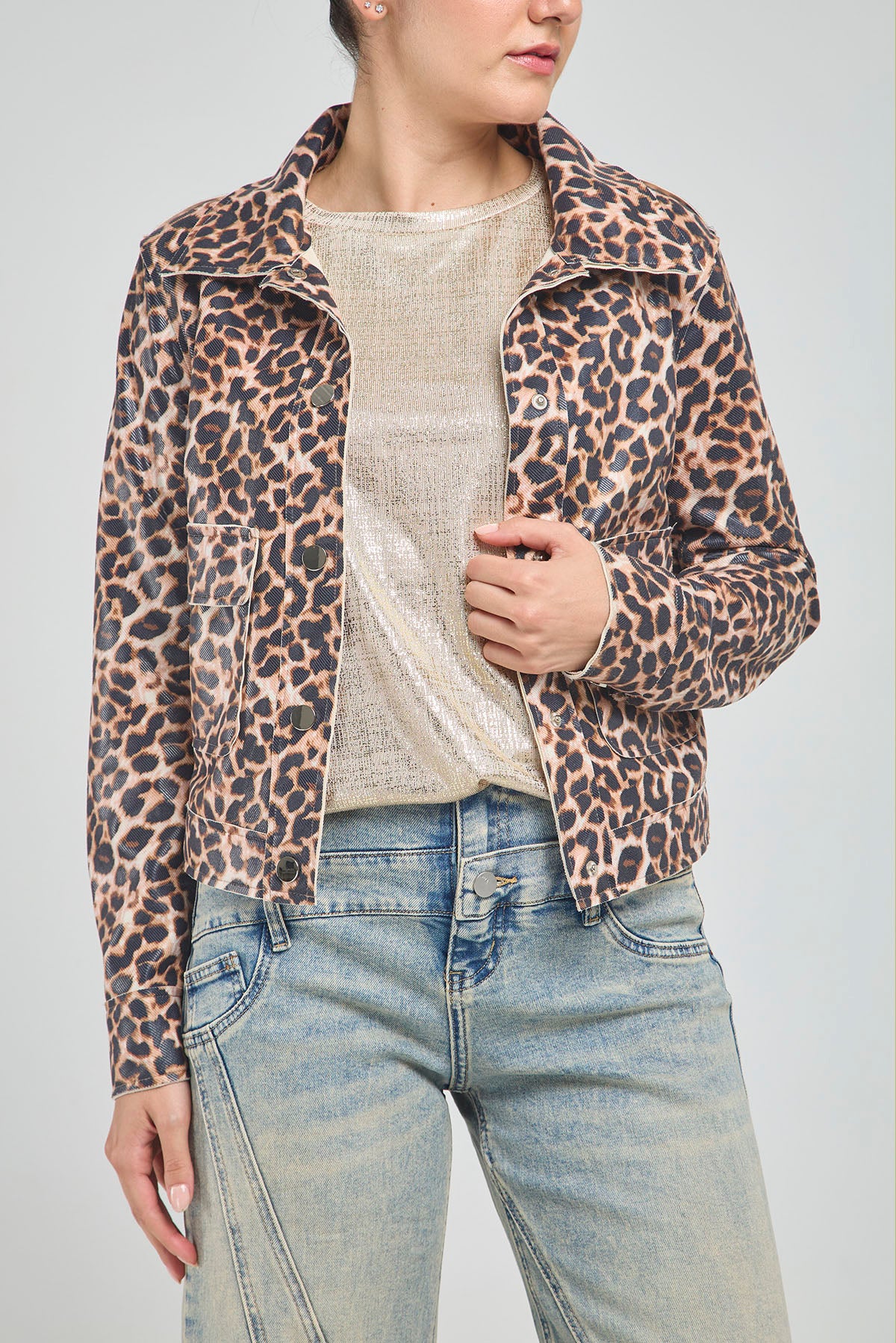 CHAQUETA ANIMAL PRIT BOLSILLO TAPAS BROCHE MANGA LARGA