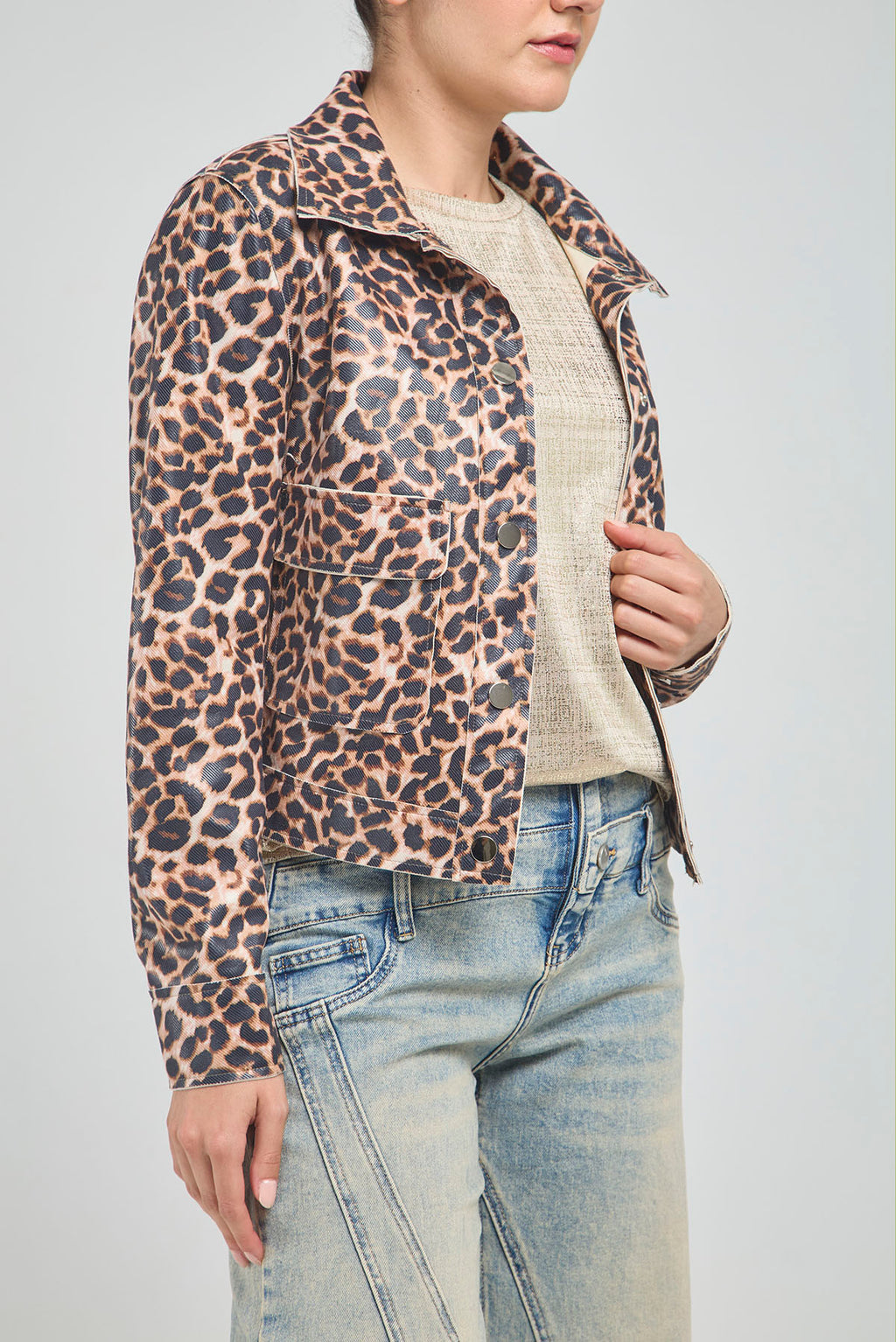 CHAQUETA ANIMAL PRIT BOLSILLO TAPAS BROCHE MANGA LARGA