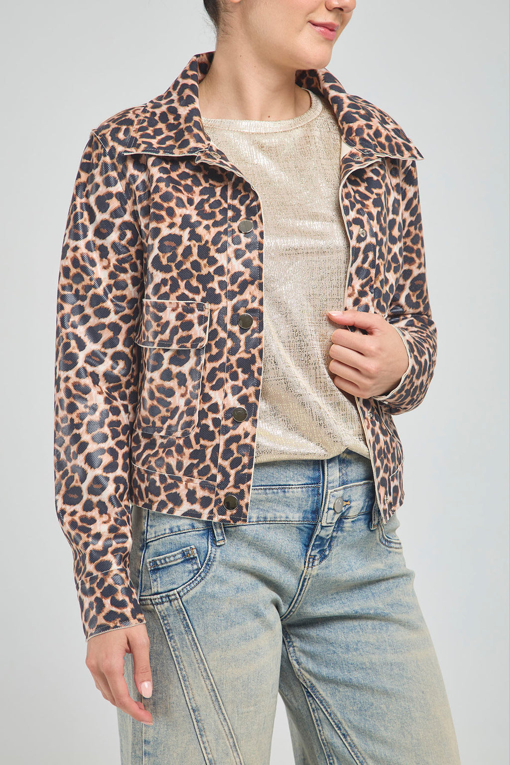 CHAQUETA ANIMAL PRIT BOLSILLO TAPAS BROCHE MANGA LARGA