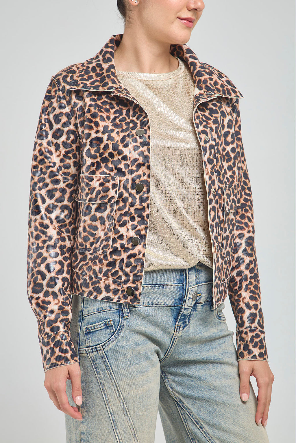 CHAQUETA ANIMAL PRIT BOLSILLO TAPAS BROCHE MANGA LARGA