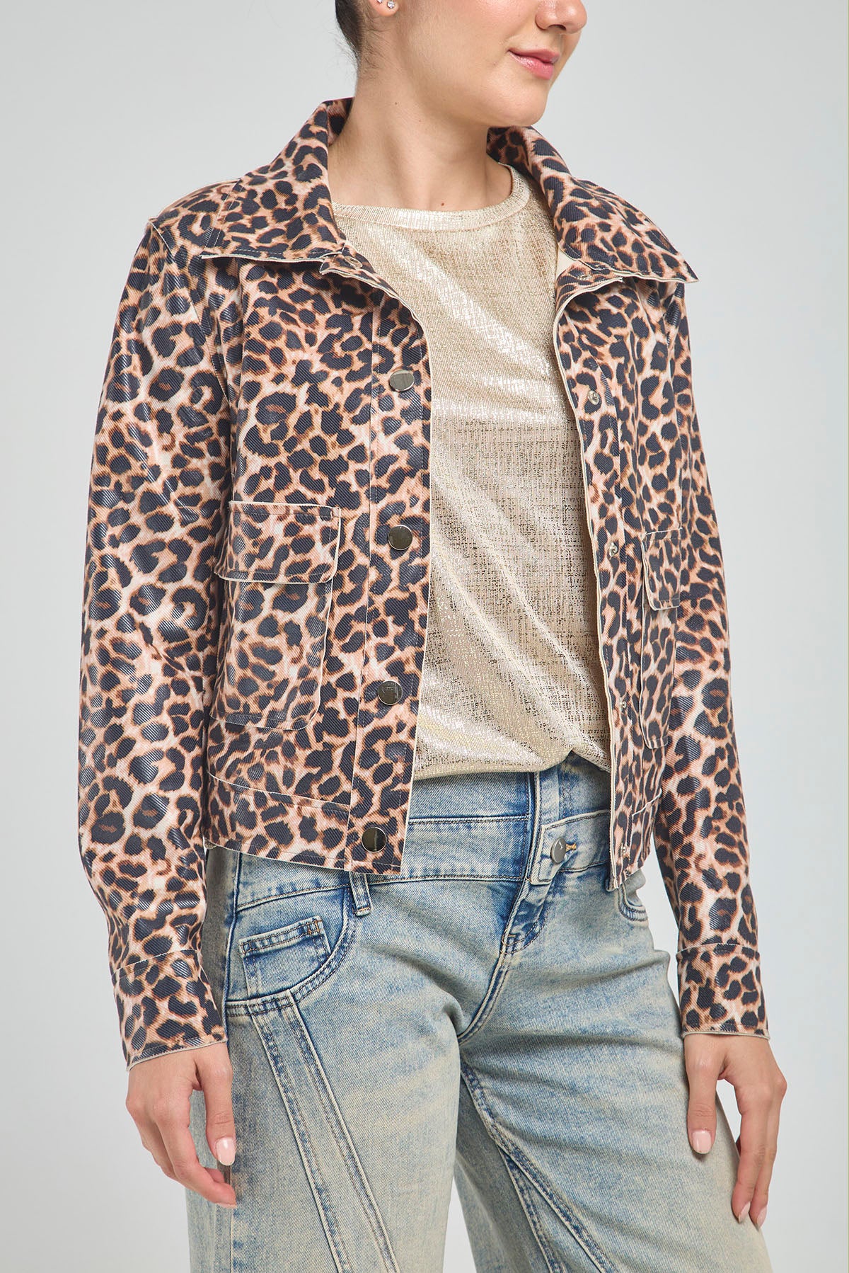 CHAQUETA ANIMAL PRIT BOLSILLO TAPAS BROCHE MANGA LARGA