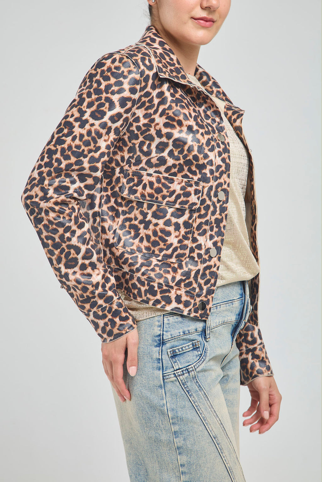 CHAQUETA ANIMAL PRIT BOLSILLO TAPAS BROCHE MANGA LARGA
