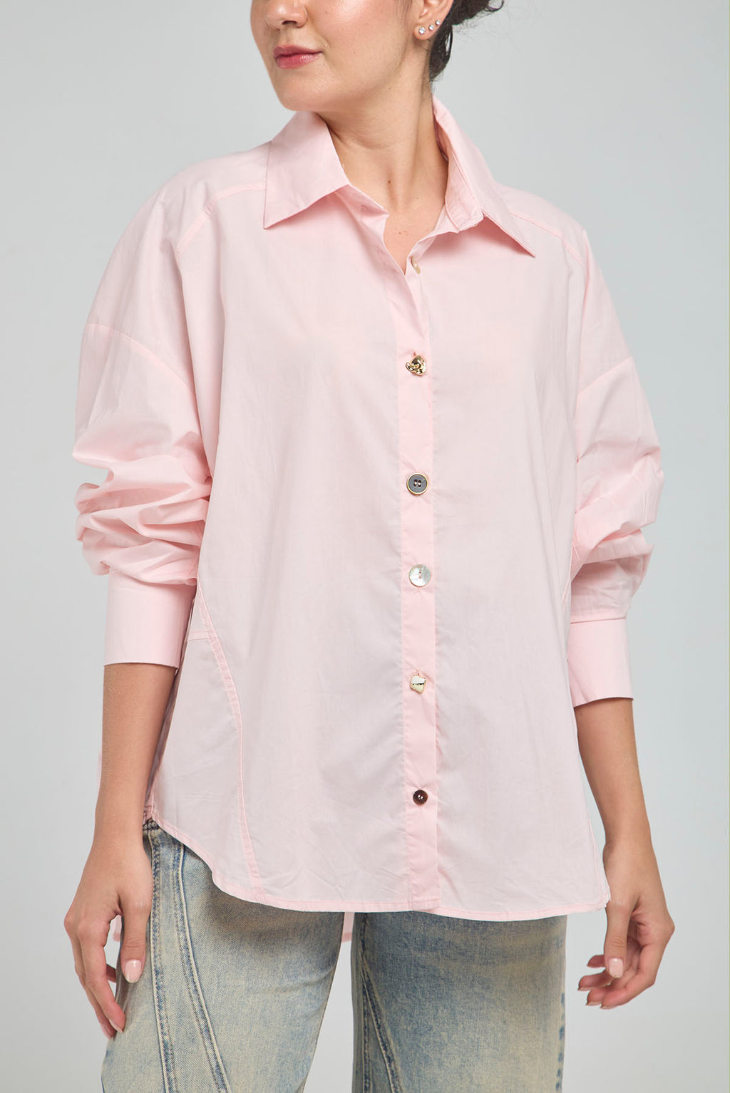 CAMISA CORTE LADOS FRENTE BOTON VARIOS CUELLO CAMISERO