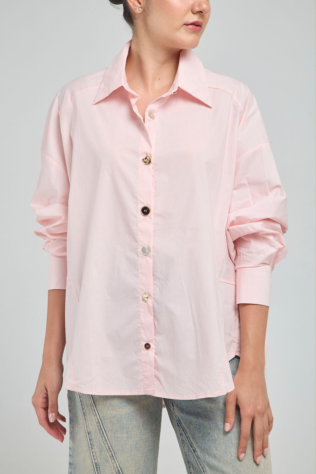 CAMISA CORTE LADOS FRENTE BOTON VARIOS CUELLO CAMISERO