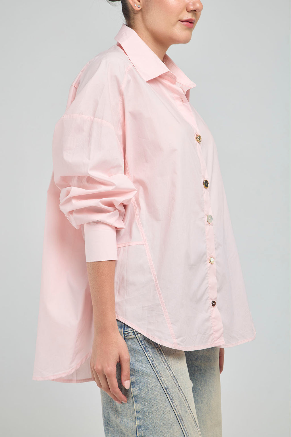 CAMISA CORTE LADOS FRENTE BOTON VARIOS CUELLO CAMISERO