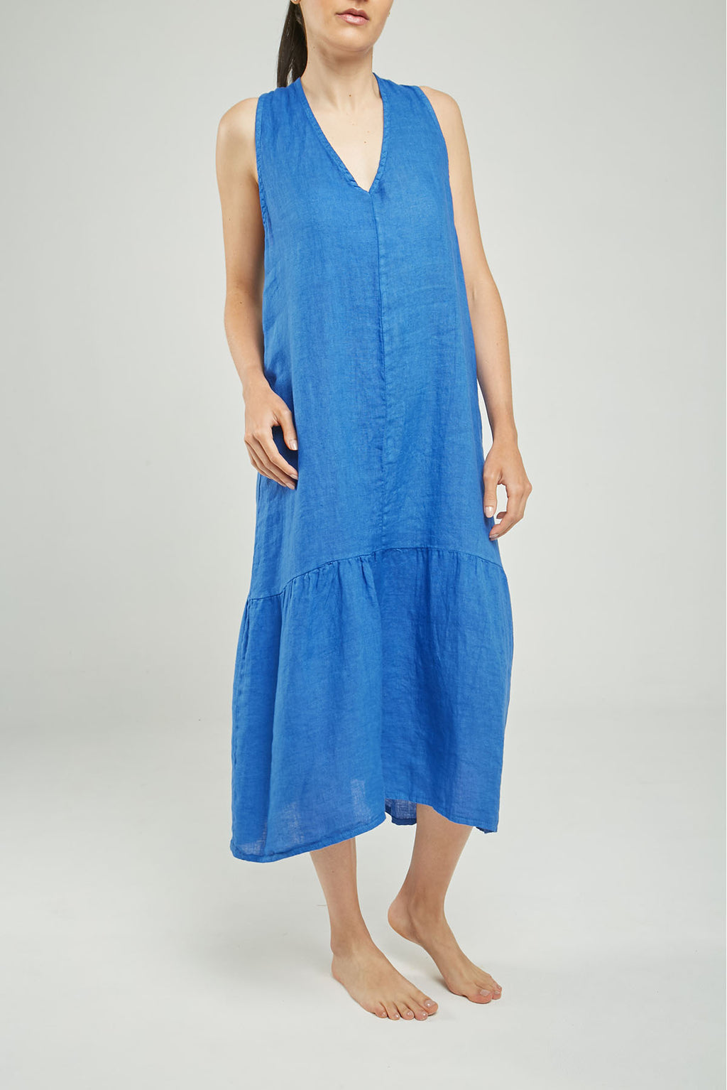 VESTIDO LINO  MANGA SISA ENTRADA CORTE HORIZONTAL  CV