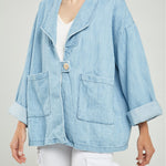 CHAQUETA JEAN 1 BOTON OJAL BOLSILLO GRANDE C/C