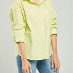 BLUSA 1 BOLSILLO PRENSES ATRAS CUELLO CAMISERO M/LARGA