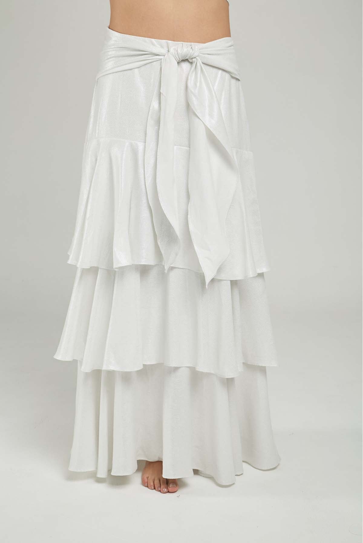 FALDA JASPEADA LUREX CAPAS FAJON PEGADO