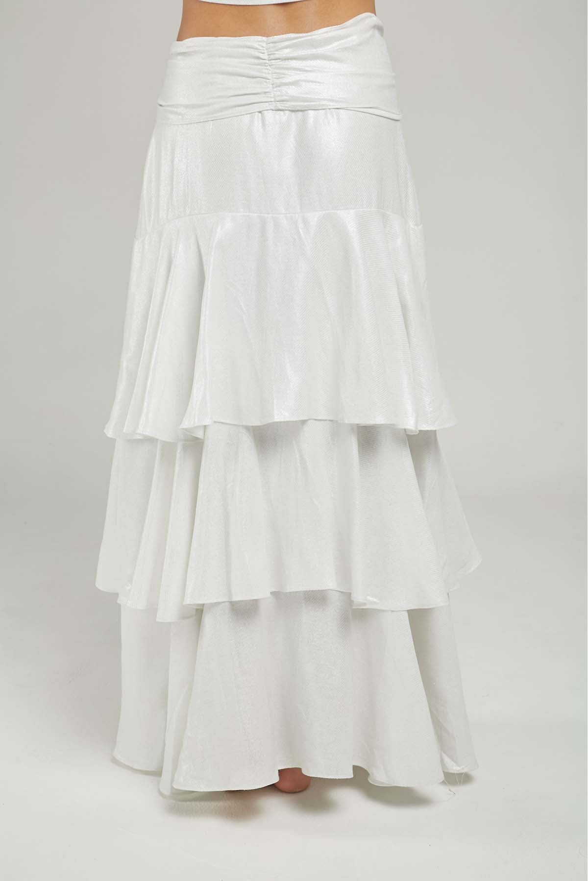 FALDA JASPEADA LUREX CAPAS FAJON PEGADO