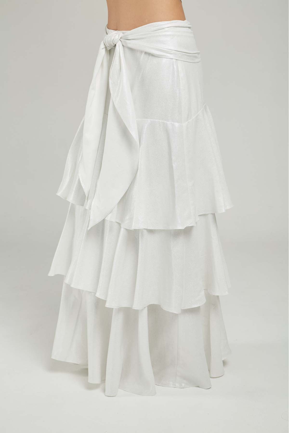 FALDA JASPEADA LUREX CAPAS FAJON PEGADO