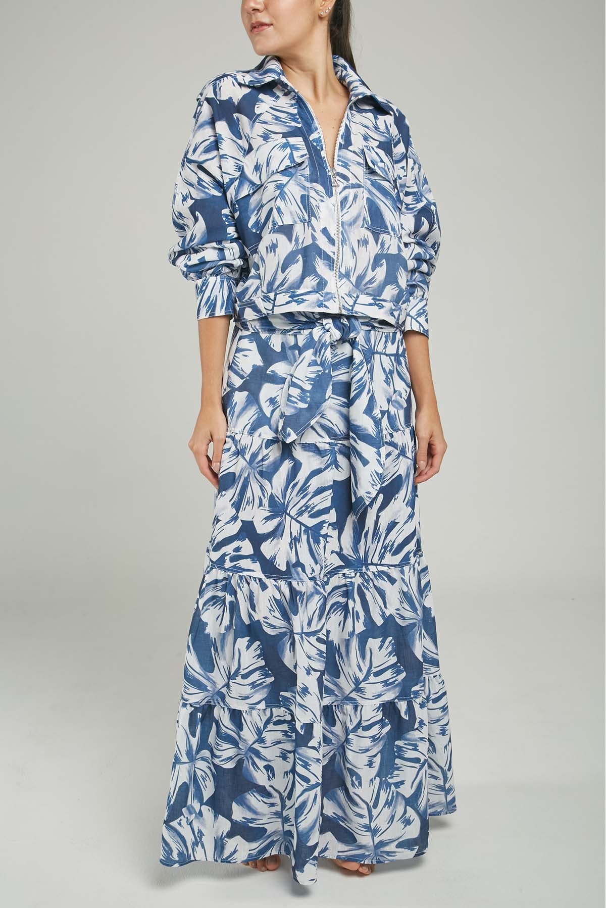 FALDA ESTAMPADO CORTE HORIZONTAL  PRETINA ANCHA FAJON