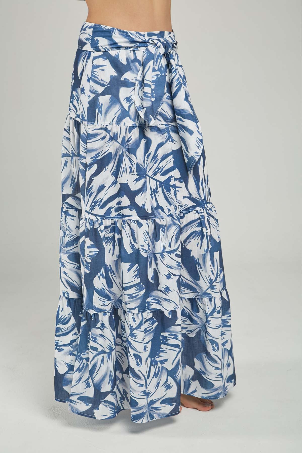 FALDA ESTAMPADO CORTE HORIZONTAL  PRETINA ANCHA FAJON